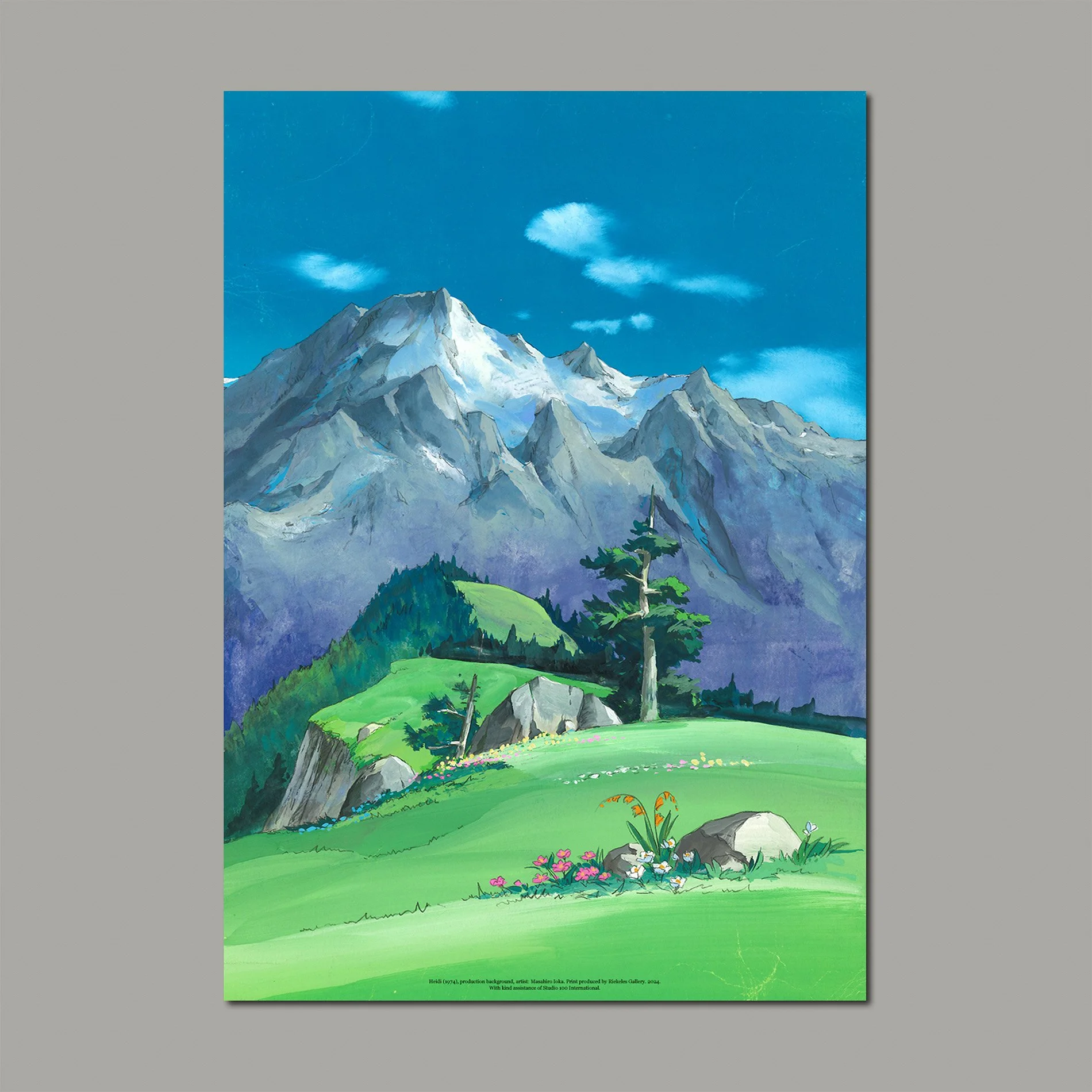 絵画　【Mountain Mosaic】　ロバート・A・ティノ Shōtei: Foot of Mount Ashitaka - Gallery-style, Japanese